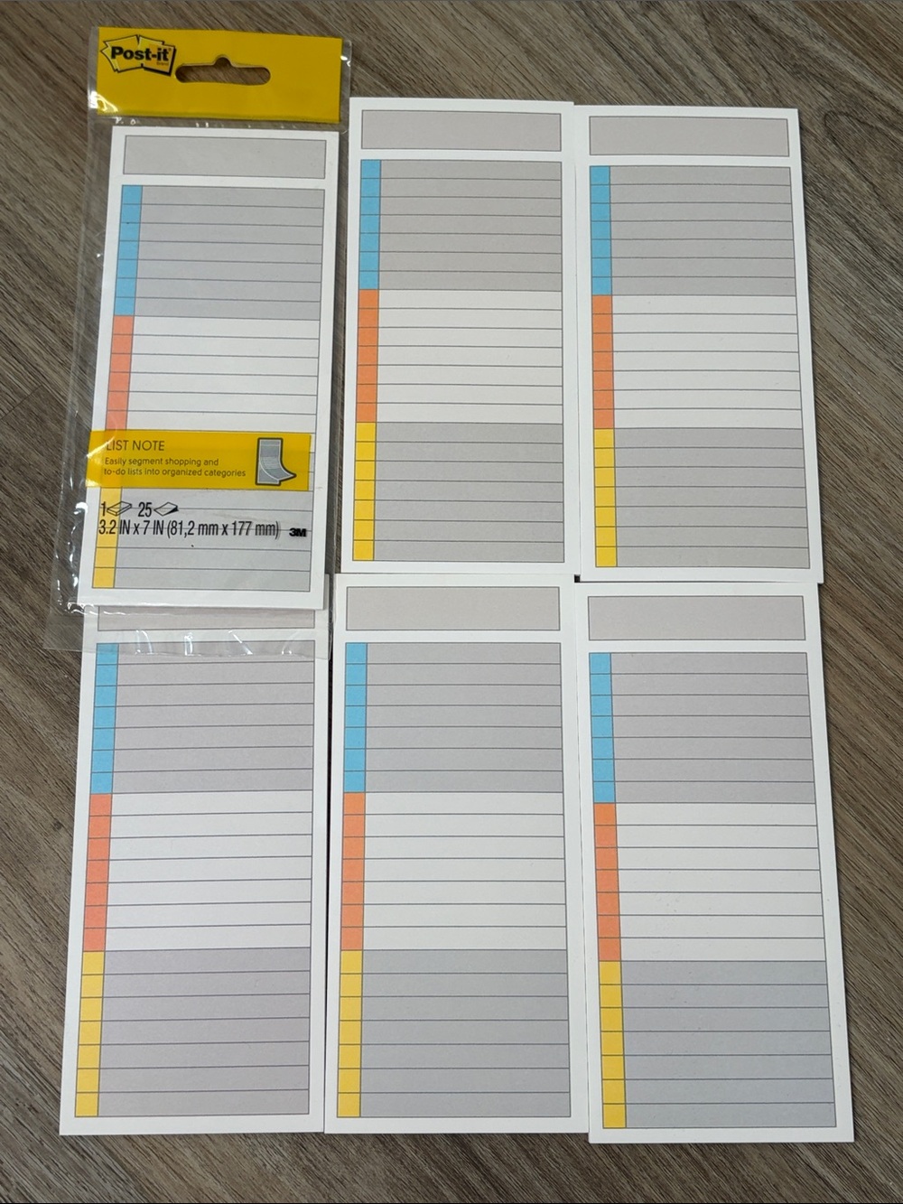 Post-It Notes List Notepad Set